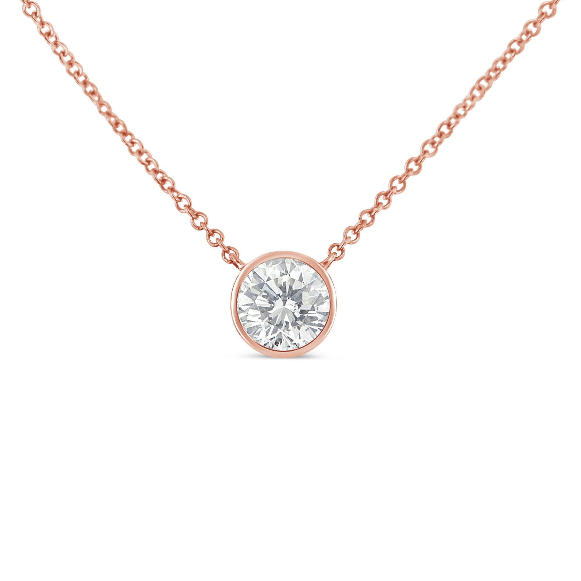 LADIES NECKLACE 1/10 CT ROUND DIAMOND 10K WHITE GOLD – Highend Jewelers